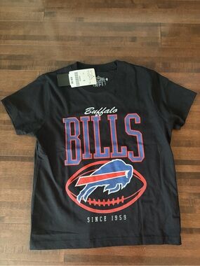 NFL Buffalo Bills Black Tee with Red and Blue Logo